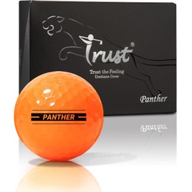 TRUST Panther Golf Balls – Urethane Cover, Soft Feel, Straight Flight & Stop Control, High-Repulsion Core, 1 Dozen / 4 Dozen (Orange)
