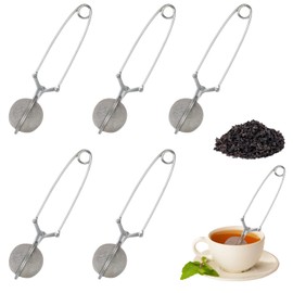 5 Stück Teesieb Für Losen Tee, Edelstahl Teeei Mit Feinem Sieb, Teezange Für Tasse Und Teekanne, Praktischer Teefilter Für Teeliebhaber Und Küchenhelfer