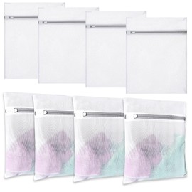 8 Pieces Mesh Laundry Bags with Zip 40x30cm Small Washing Bags for Laundry