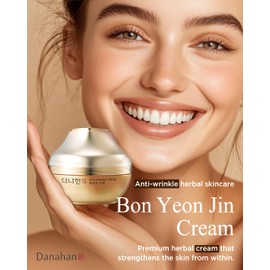 DANAHAN Bon Yeon Jin Korean Red Ginseng Face Cream Duo Set - Intensive Anti-Aging Moisturizer with Ceramide Squalane for Deep Wrinkle and Fine Lines Improvement Firming Nourishing, 1.69 oz. + 1.69 oz.