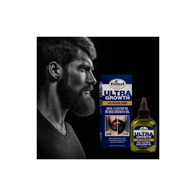 Difeel Mens Ultra Growth Aceite De Albahaca Para Barba