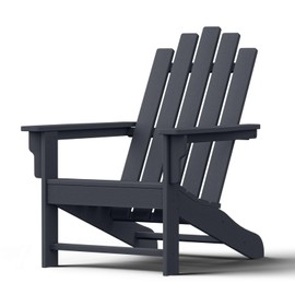 Adirondack Chair, 110°Ergonomics Plastic Extra Tall Adirondack Chairs, HDPE All-Weather Plastic Patio Outdoor Chair, High Foamed Polyethylene Fire Pit Chair(Dark Grey)