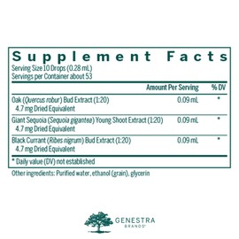 Genestra Brands Tonic-gen | Oak, Giant Sequoia, and Black Currant Herbal Supplement | 0.5 fl. oz.