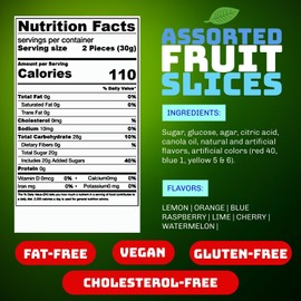 SweetGourmet Assorted Fruit Slices | Candy Fruit Jelly | Vegan, Gluten Free | 13oz