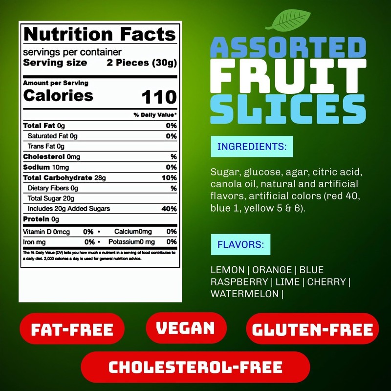 SweetGourmet Assorted Fruit Slices | Candy Fruit Jelly | Vegan,