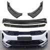 AOKAILI 4PCS Glossy Black PP Front Bumper Body Kit Spoiler