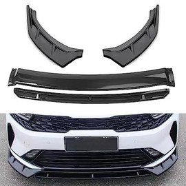 AOKAILI 4PCS Glossy Black PP Front Bumper Body Kit Spoiler Chin Spoiler Front Bumper Lip Compatible with 2021 2022 2023 Kia K5