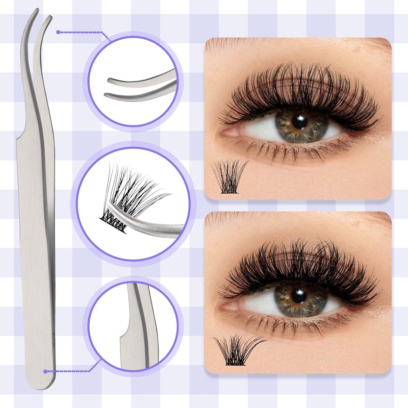 DIY Lash Extension Set, Cluster Eyelash Extensions Set, Eyelash Clusters,