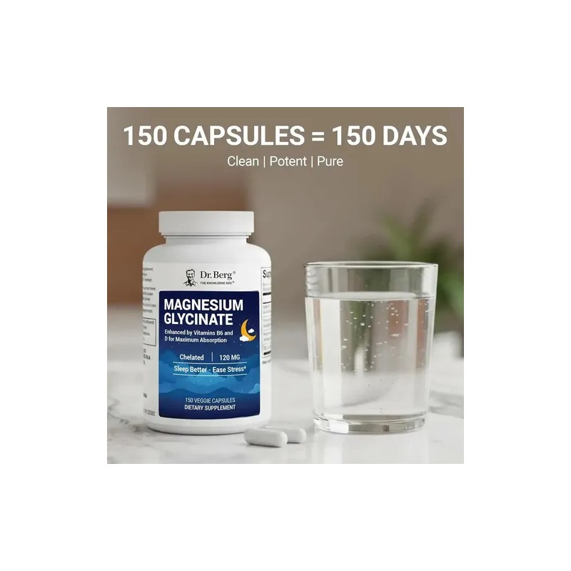 Berg Glicinato Magnesio 120mg Relajación Sueño 150cáps