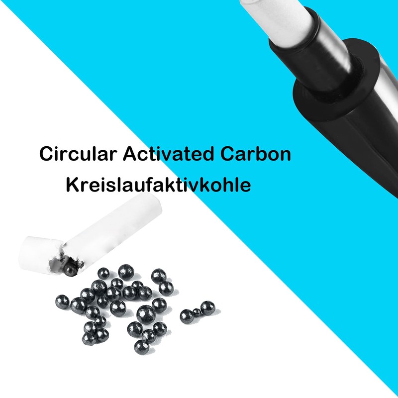 VOVCIG 6 mm Activated Carbon Filter, Slim Pipe Filter, Ceramic