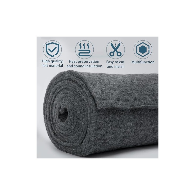 1 Pack Felt Multi-Purpose Insulation Blanket-8Ft x 1.3Ft x 0.2In
