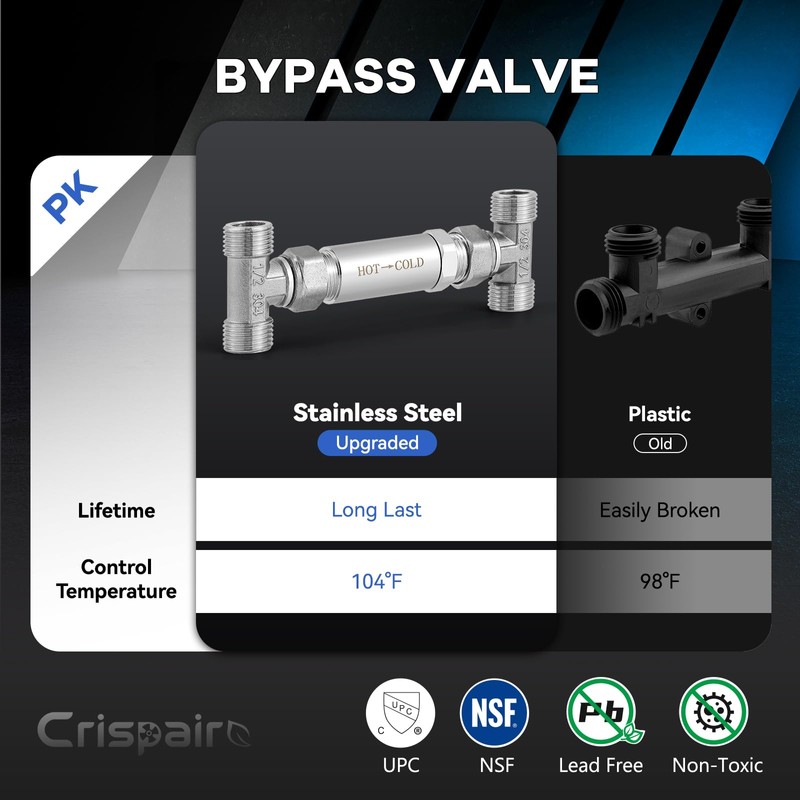 Crispaire Replacement 304 Stainless Steel Sensor Valve Kit for Instant