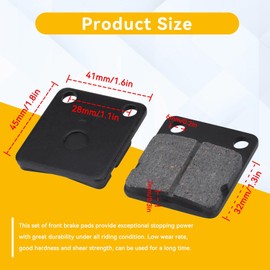 Semi Metallic Disk Brake Pads, 2 Pcs Motorcycle Brake Shoe Set for 50cc-250cc Scooter ATV Quad Dirt Pit Bike Go Kart Buggy