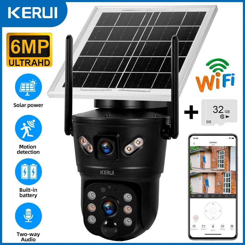 Solar Security Camera for Outdoor Monitoring – Dual-Lens 4G WiFi