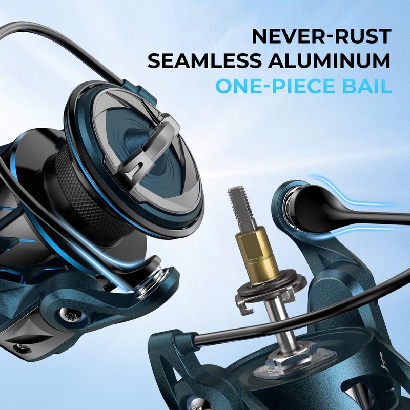 KastKing MegaJaws Spinning Reel, Size 2000, 6.2:1 Gear Ratio, Pelagic