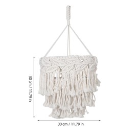 Operitacx 1 Set Macrame Lampshade, Hanging Lamp Light Cover, Handwoven, Boho Tapestry, Chic Tassel, Pendant Lampshade for Living Room, Ceiling Light, Accessories