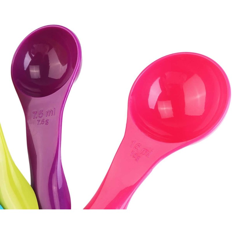 Small Spoon, Colourful Plastic Measuring Spoon, 5 Pieces Colourful Plastic
