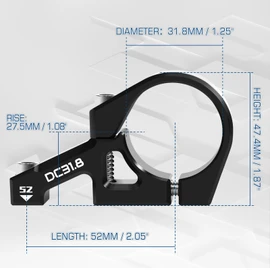 BUCKLOS Direct Mount Mountain Bike Stem 31.8mm 35mm Bar Clamp for Dual Crown Forks, 2 Pieces Lightweight Split Design MTB Stem for Downhill, All Mountain, Enduro, Freeride
