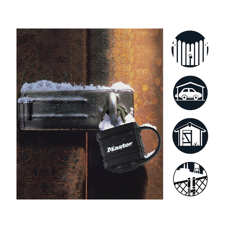 Master Lock 312EURDLH Padlock with Thermoplast Cover and Long Bar