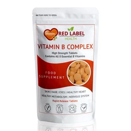 Vitamin B Complex High Strength - 100 Vegan Tablets - Blend of 8 B Vitamins - One A Day - No Fillers - Folic Acid, Biotin, B1, B2, B3, B5, B6, Vitamin B12 Supplement