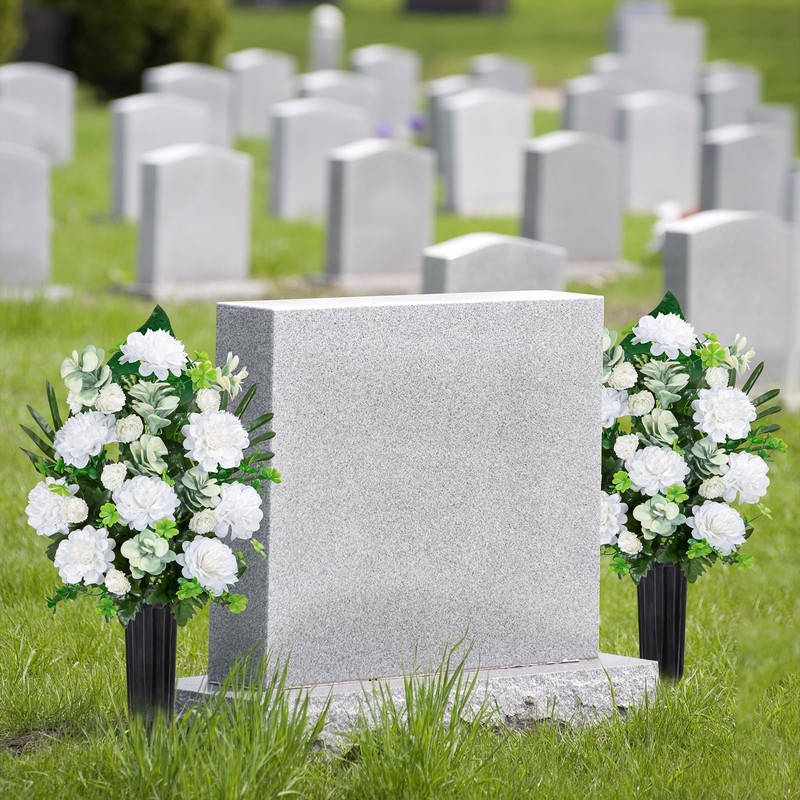 Grave Vases with Spikes, Plastic Flower Holder for Cemetery, Flower