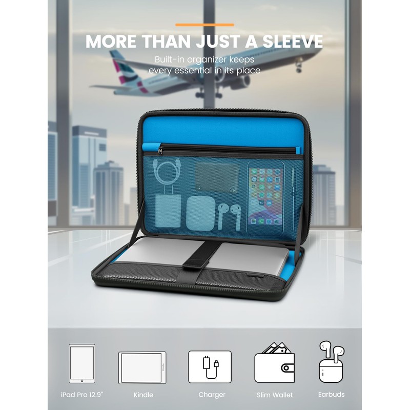 DOMISO 17 inch Laptop Sleeve with Handle Shockproof Computer Bag