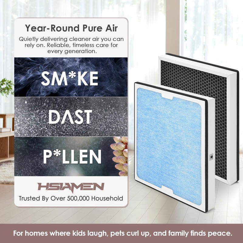 HSIAMEN 550 HEPA & Activated Carbon Filter Replacement Set Compatible