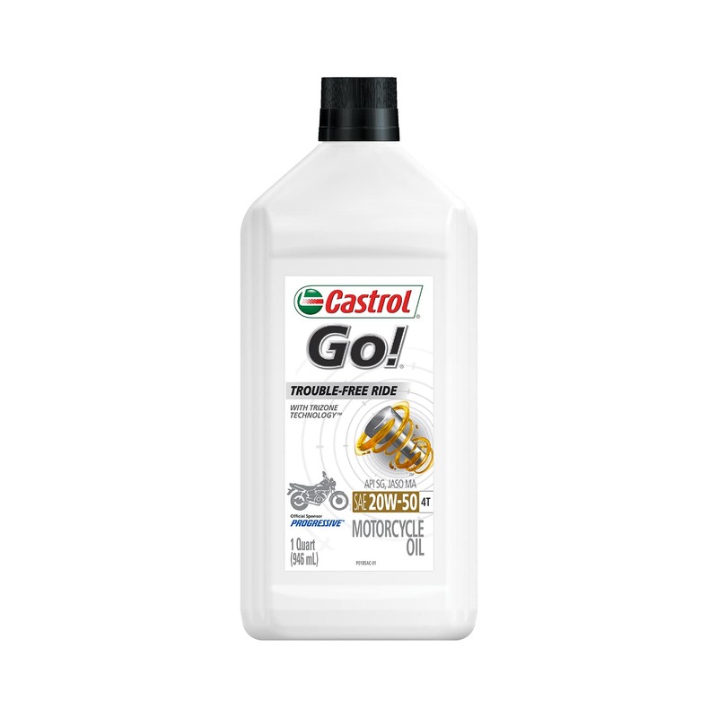 Castrol 06102 GO! 20W-50 4T Motorcycle Oil - 1 Quart