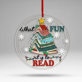 CEZII Librarian Book Lovers Ornament 2024, Book Lover for Christmas Tree Decorations, Book Reading Gift, Book Accessories, Librarian Gifts for Reading Lovers Readers Bookish Bookworm Women Her Girls
