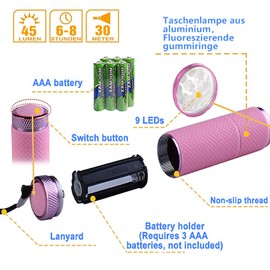 mizikuu Mini LED Torch, 4 Pieces Aluminium Children's Torch Extremely Bright Waterproof with Lanyard Torch Small Gifts for Children's Birthday Party for Camping Hiking Emergencies