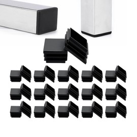 Lamellar Plugs for Square Tube, 19 x 19 mm, Square End Caps Made of PE Plastic Pipe Plugs for Pipe Cover of Steel Pipes, Stainless Steel Tubes, Aluminium Profile, Square Plugs, Protective Caps, Pack