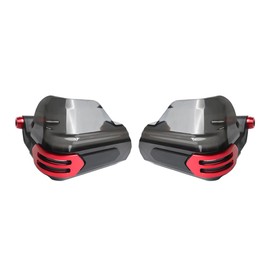 Windproof Motorcycle Hand Guards Motorcycle Handlebar Handguards Horn Handle Protection Motorcycle Handbrake Protector Shield (Red)