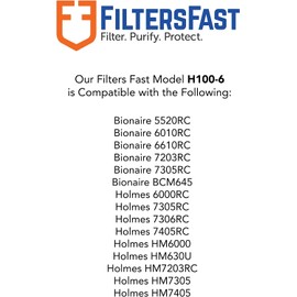 Filters Fast H100-6 Compatible Replacement for Bionaire 5520RC Wick Humidifier Filter, 8.75x17.5x6.5 inch, 6-Pack