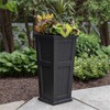 Pemberly Row 32" Tall Weatherproof Coastal Plastic Planter in Black