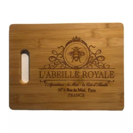 SHABBY SIGN SHOPPE French QUEEN BEE L'Abeille Royale Bamboo Cutting Board Engraved Wood Charcuterie