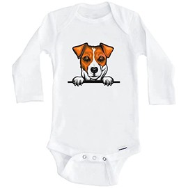 Jack Russell Terrier Dog Breed Cute One Piece Baby Bodysuit (Long Sleeve), 24 Months White