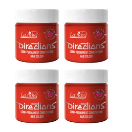 4x La Riche Directions Semi-Permanent Hair Color 100ml Tub - Neon Red