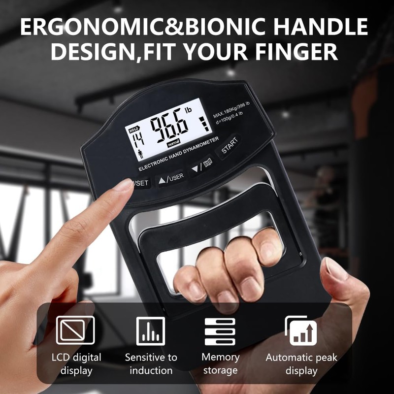 Wazusogok Grip Strength Tester,Hand Grip Dynamometer,Dynamometer Grip Strength,Digital Hand Grip