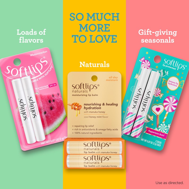 Softlips Watermelon Lip Balm 2-Pack with SPF 20 - Juicy