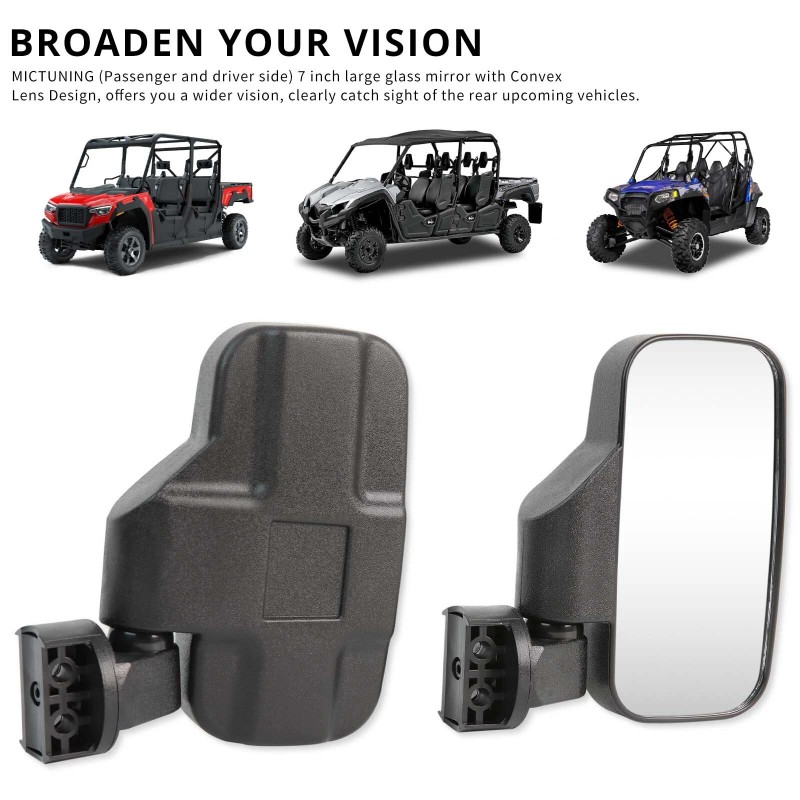 KEEPDSGN UTV Rear View Mirror Mirrors Set 1.75" 2" Bar