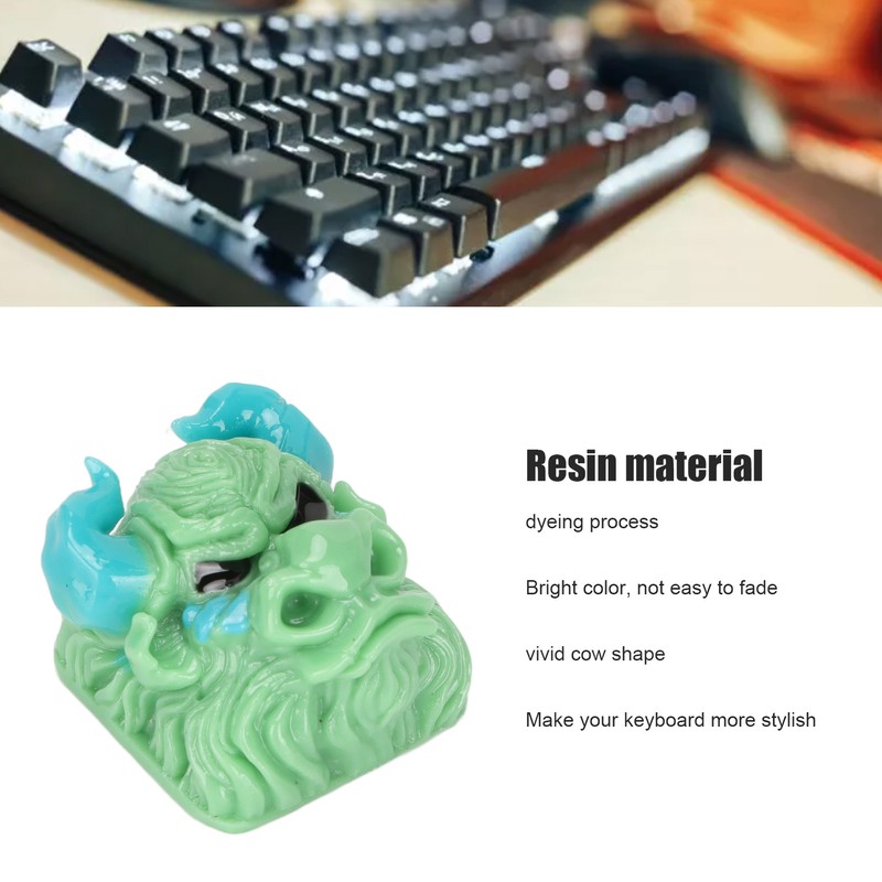 Custom Keycaps Hand Carved Cow Pattern OEM R4 Gaming Resin