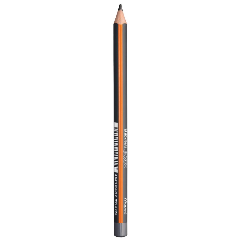 Maped Black'Peps Jumbo 854059 Graphite Pencils HB Triangular Black Pot