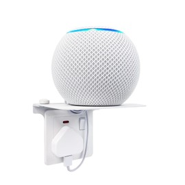 Outlet Shelf, Metal Device Holder for Kitchen Organization Saving Space for Home, Cable Management Section, No Punching Cable Organiser Wall Bracket Quick Install with Included Hardware