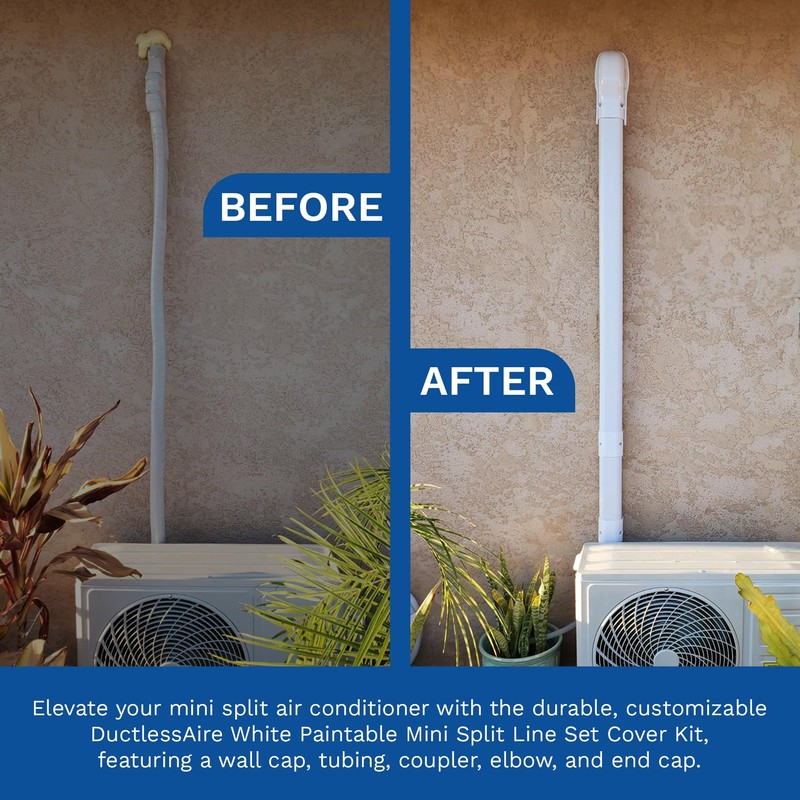 DuctlessAire Mini Split Line Set Cover Kit - Paintable Lineset