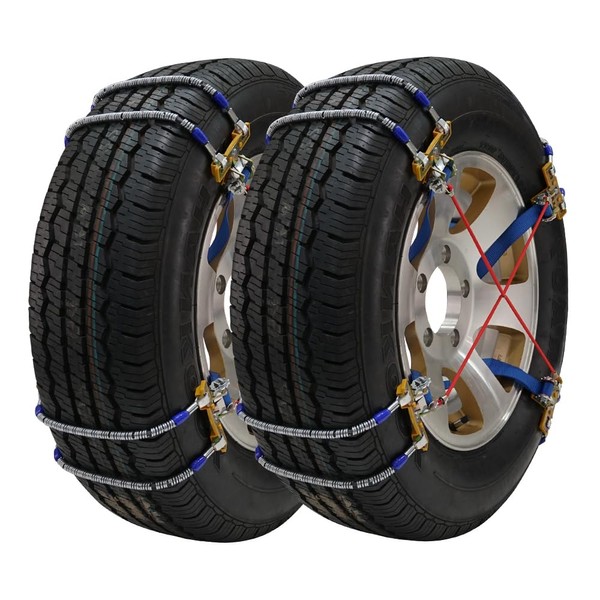 Totravel Snow Chains,Cable Tire Chain for Passenger Cars, Pickups, and SUVs, Universal Adjustable Em ergency Portable Snow Tire Chains, Tire Width 235 245 255 265 275 285