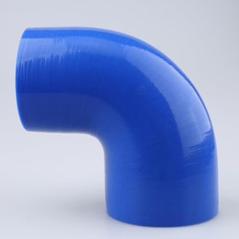 AC PERFORMANCE AC PERFORMANCE ID 2.75" to 2.5" (70mm to 64mm), 90 Degree Elbow Reducer Coupler, Leg Length 3.5" (90mm), 3-Ply Reinforced, Automotive Silicone Hose, Blue
