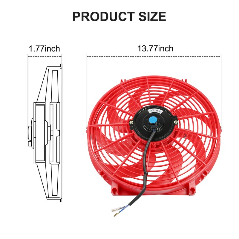 JDMSPEED New 14" Inch Universal Slim Fan Push Pull Electric