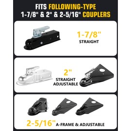 NUOVEPE Heavy Duty Anti Theft Trailer Lock, Universal Fit 1-7/8", 2" and 2-5/16" Couplers, Reinforced Solid Steel Tow Lock for Trailer Tongue, Hitch Lock for RV, Cargo, Boat, Camper, Utility (Yellow)