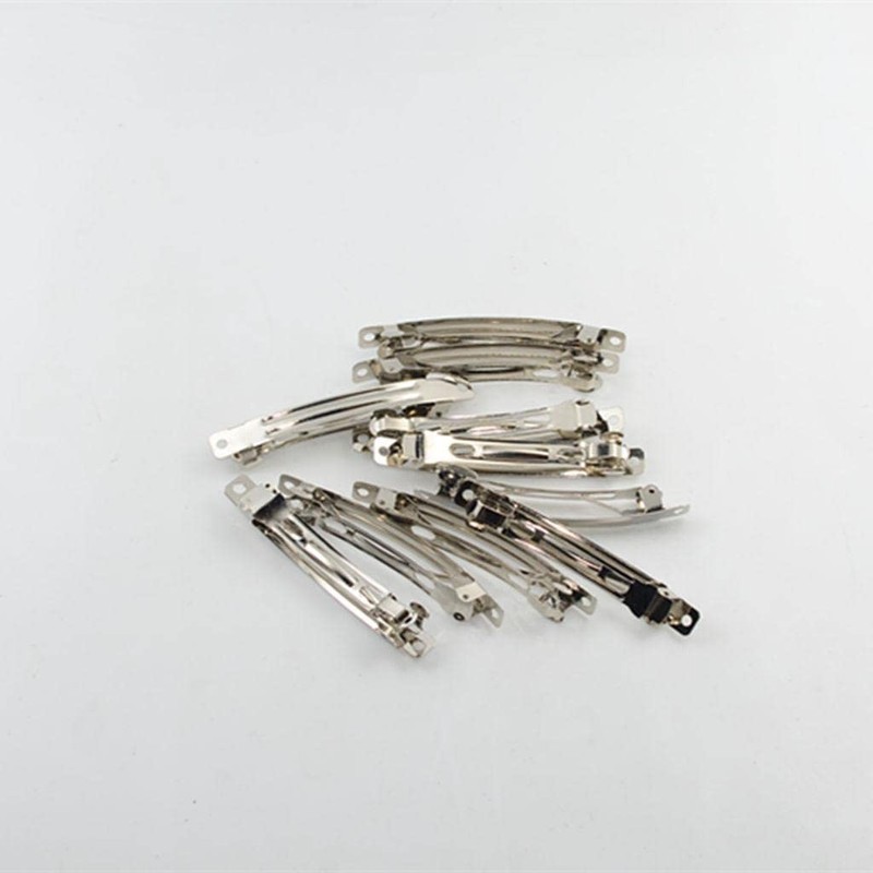 zalati Long Hair Clips French Barrette Metal Silver DIY Hair