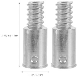 Taicols 2 Pieces of Aluminum Alloy Threaded Headpiece Accessories, Replacement of Mop Handle Head, Threaded End Accessories for Broom Handle, Stainless Steel